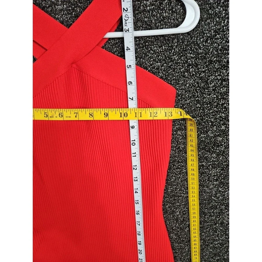 Sincerely Jules XS Red Stretch Knit Mini Bodycon Dress NWOT